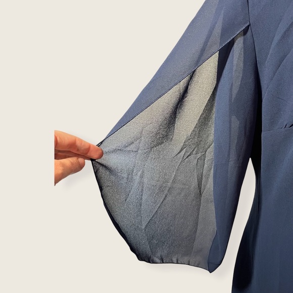 Blue Open Sleeve Flowy Dress, Size Large - Picture 2 of 4